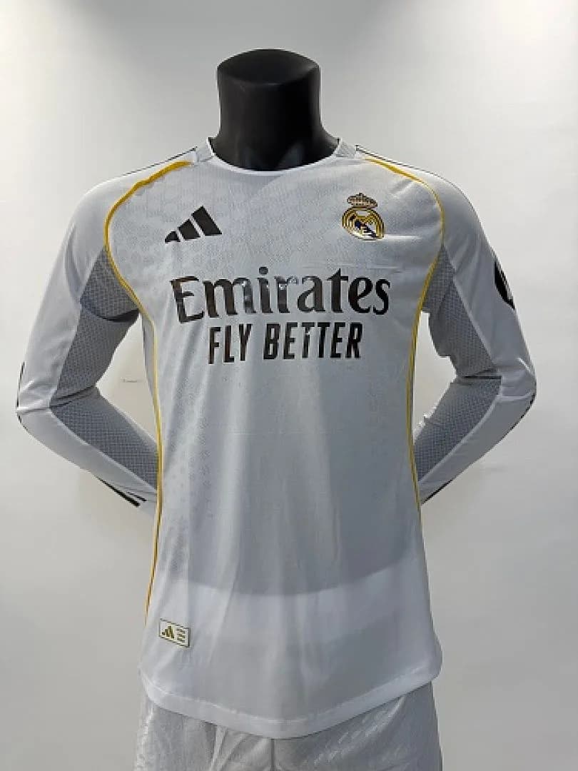 Real Madrid 2025/26 Home Jersey, Long Sleeve, Player Version — 1