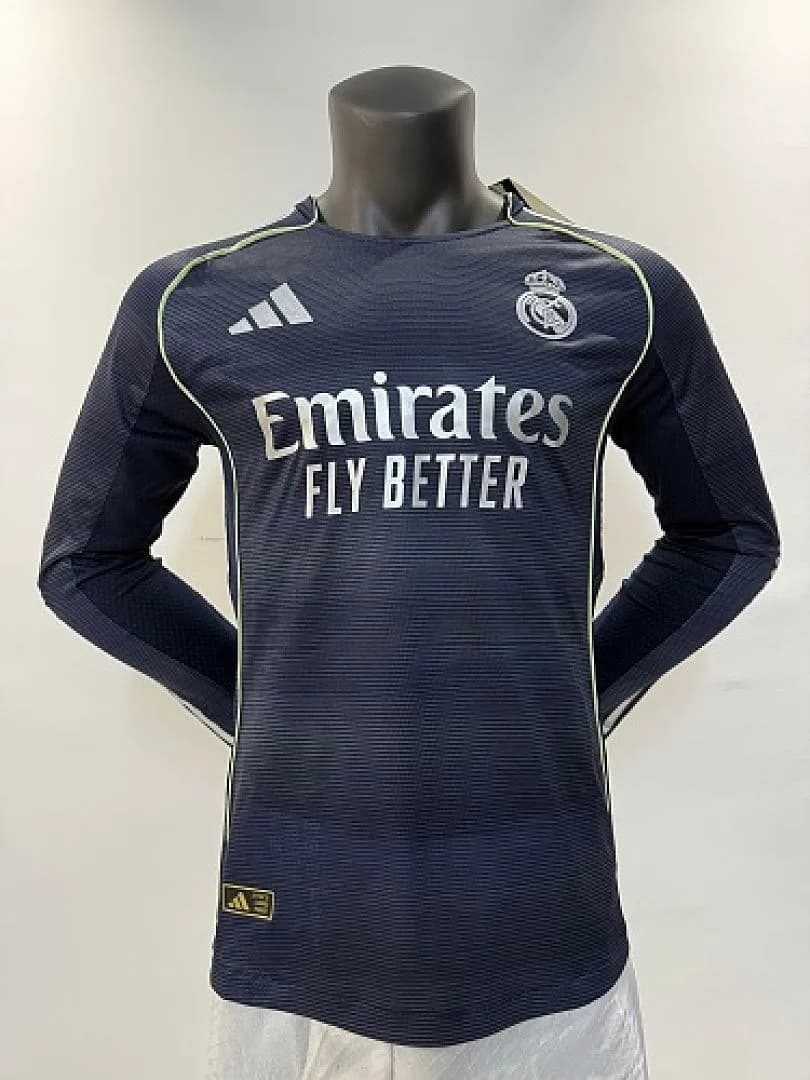 Real Madrid 2025/26 Away Jersey, Long Sleeve, Player Version — 1